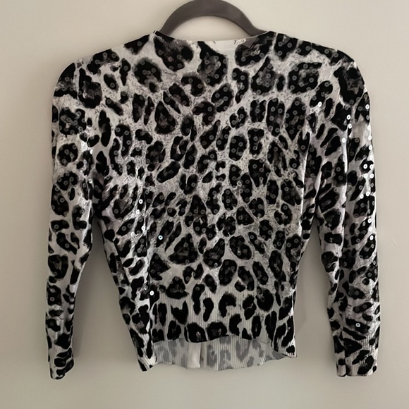 INC Cardigan Super Cute Animal Print with Sequins - Picture 3 of 5